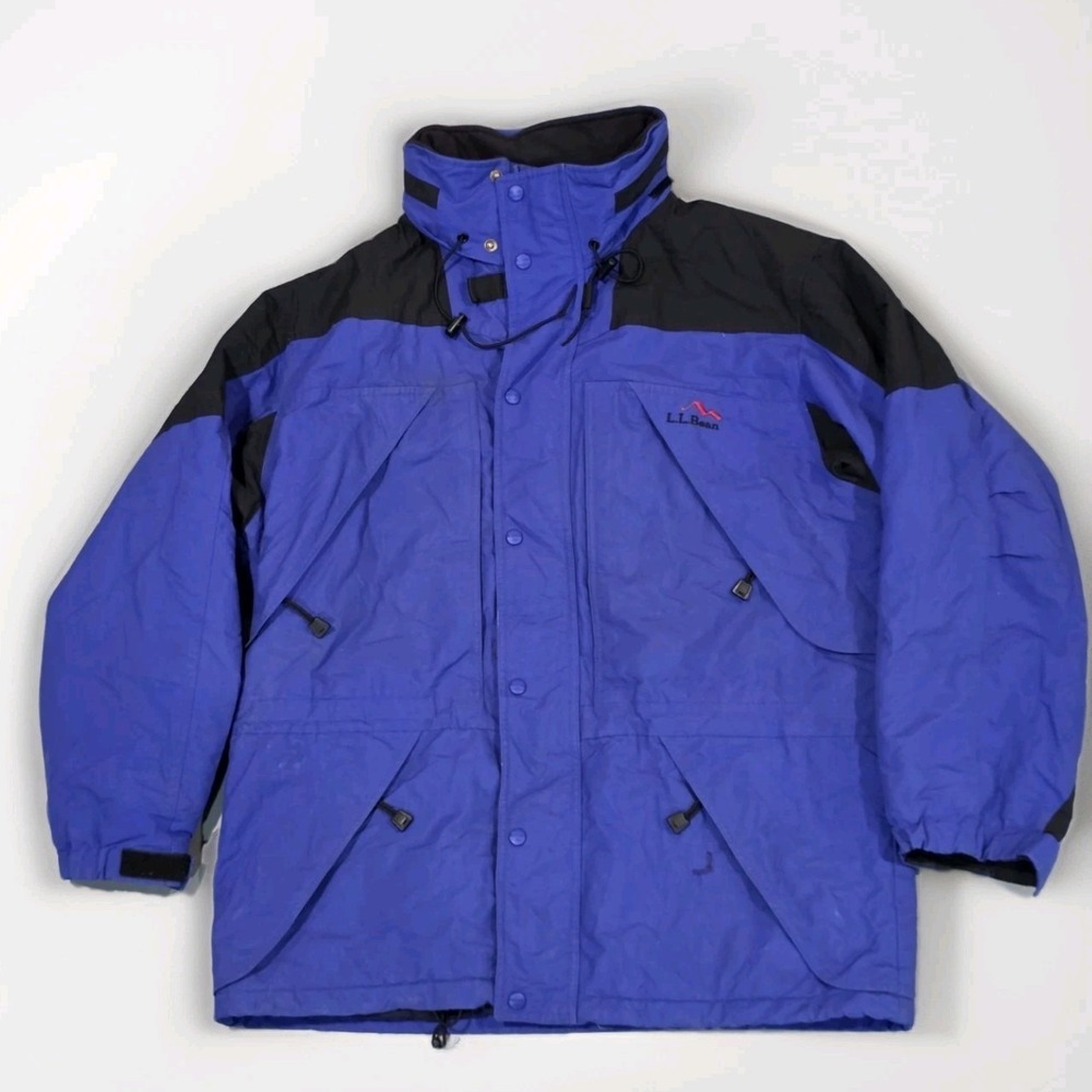 L.L. Bean Outdoors Vintage Insulated Parka Jacket‎ Blue Black Men's Large